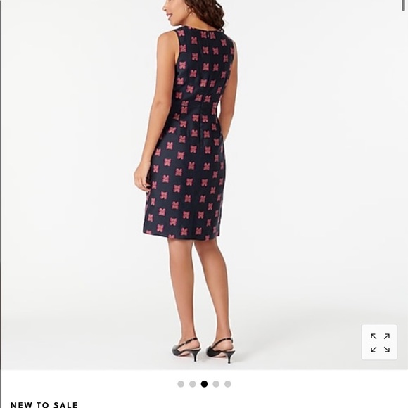 J.Crew , Size 12, Navy, Butterflies, Sheath dress in butterfly jacquard - Picture 2 of 10
